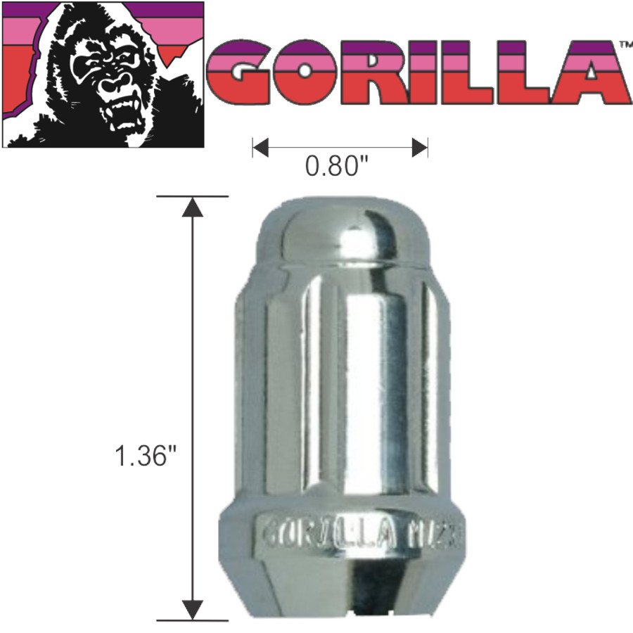 21188ht ecrou roue gorilla 12"a ccorn chrome